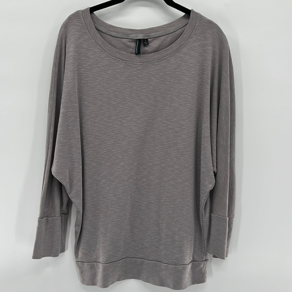 CYNTHIA ROWLEY Modal Gray Heather Batwing Top, L